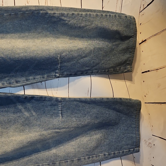 PTCLWide Leg Jeans High‎ Rise Distressed Relaxed Fit Denim Blue Size 28 - Picture 4 of 13